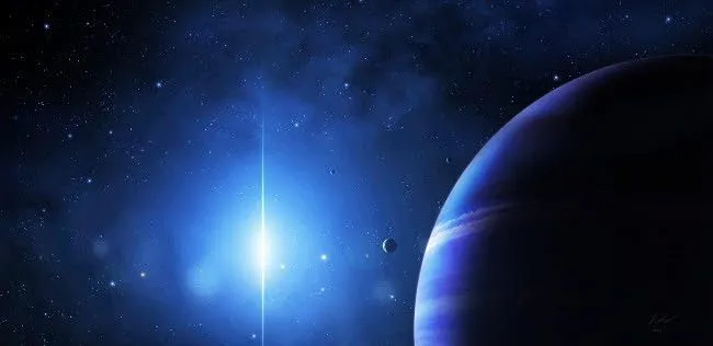 A Blue Star Lights Up A Cold Looking Solar System Poster Print By Justin Kelly Stocktrek Image # VARPSTJKE100017S