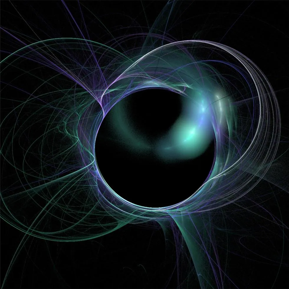 graphic black and blue space illustration, star system, rendering, design
