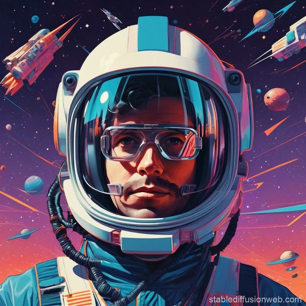 Space Teamster in Cassette Futurism. Stable Diffusion Online