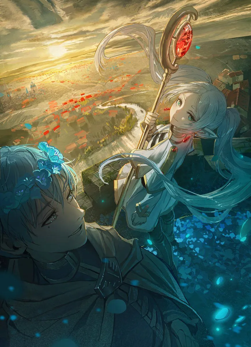 Frieren and Himmel wallpaper art