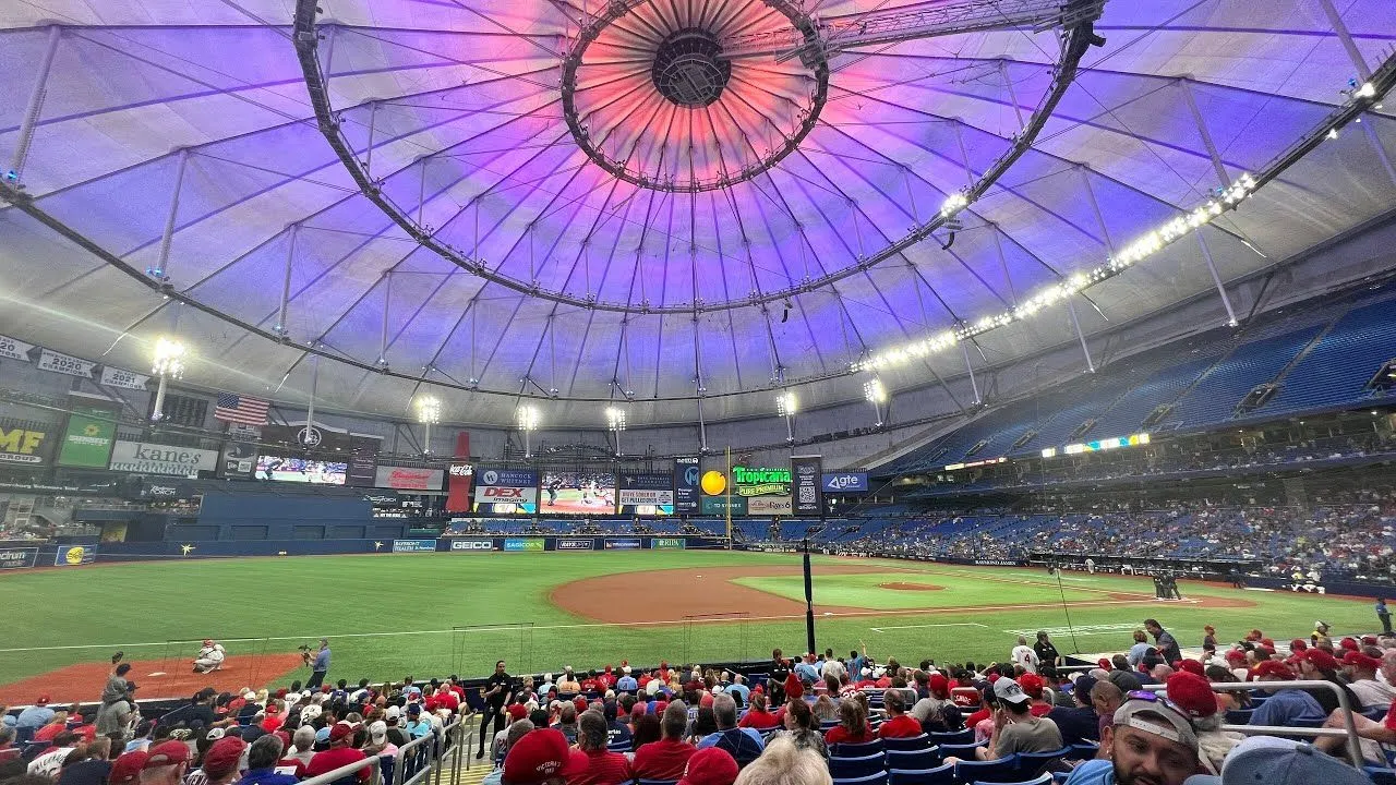 Watching Tampa Bay Rays vs STL Cardinals. Yadier Molina's First Strikeout. Tour of Tropicana Field