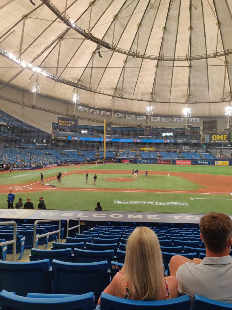 Tropicana field, section 114, row W, home of Tampa Bay Rays