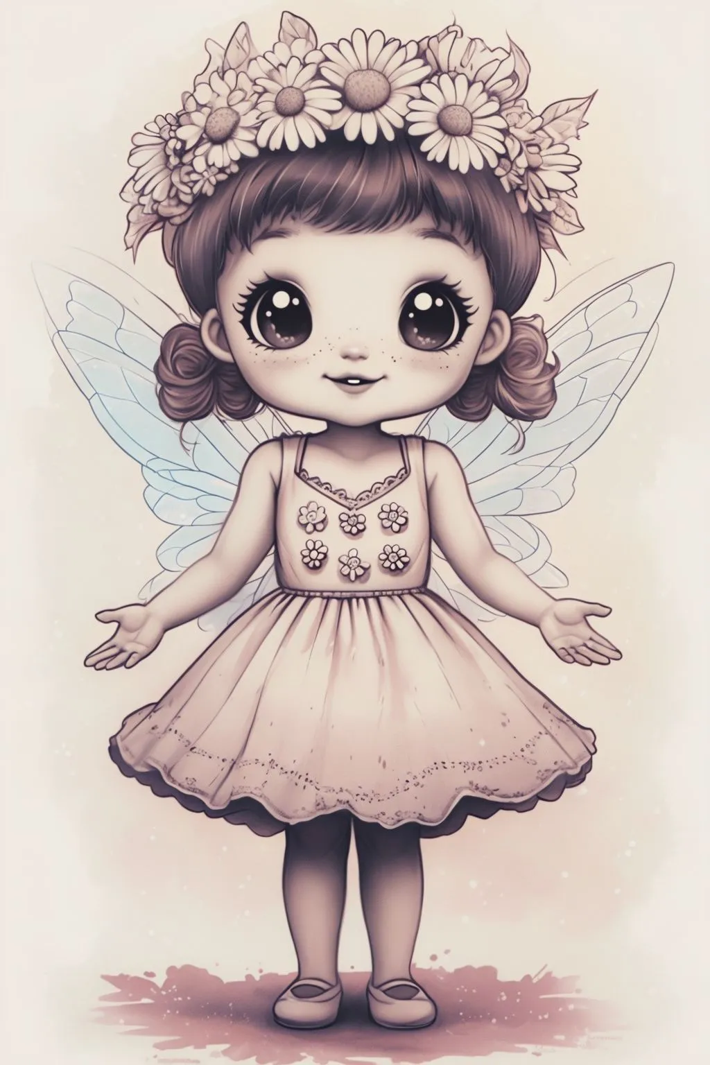 Whimsical Fairy Character with Vibrant Colors Mobile Wallpaper