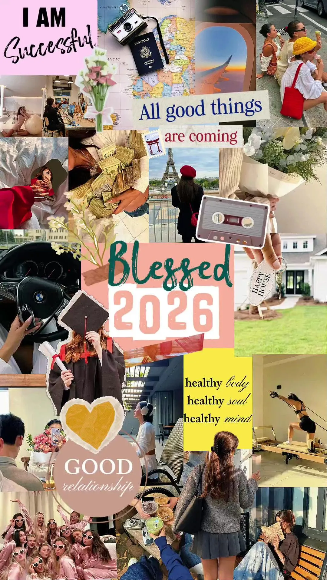 Vision Board 2026 Photo Collage Wallpaper