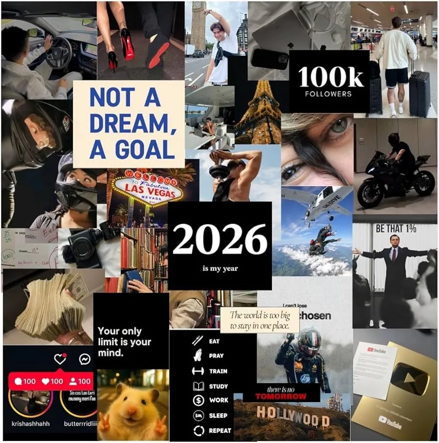 Vision Board for Manifestation for Men Vision Board Supplies Elements, 12 A4