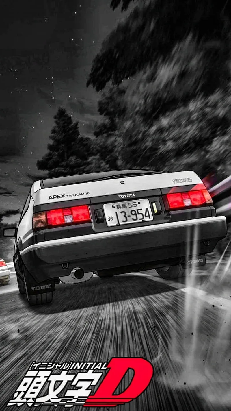 Initial D, anime, car, HD phone wallpaper