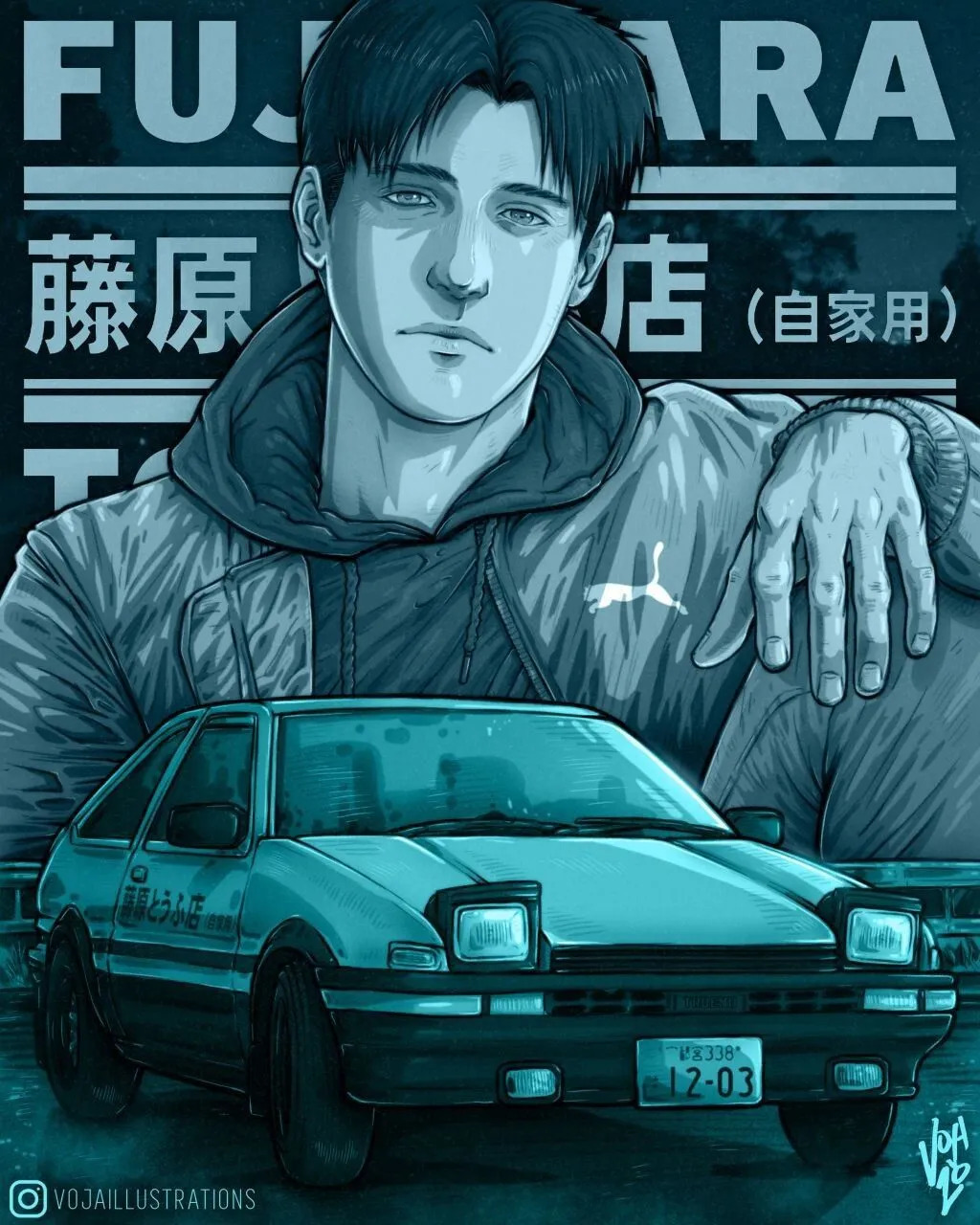 Drifting to the Beat: Initial D Fan Art