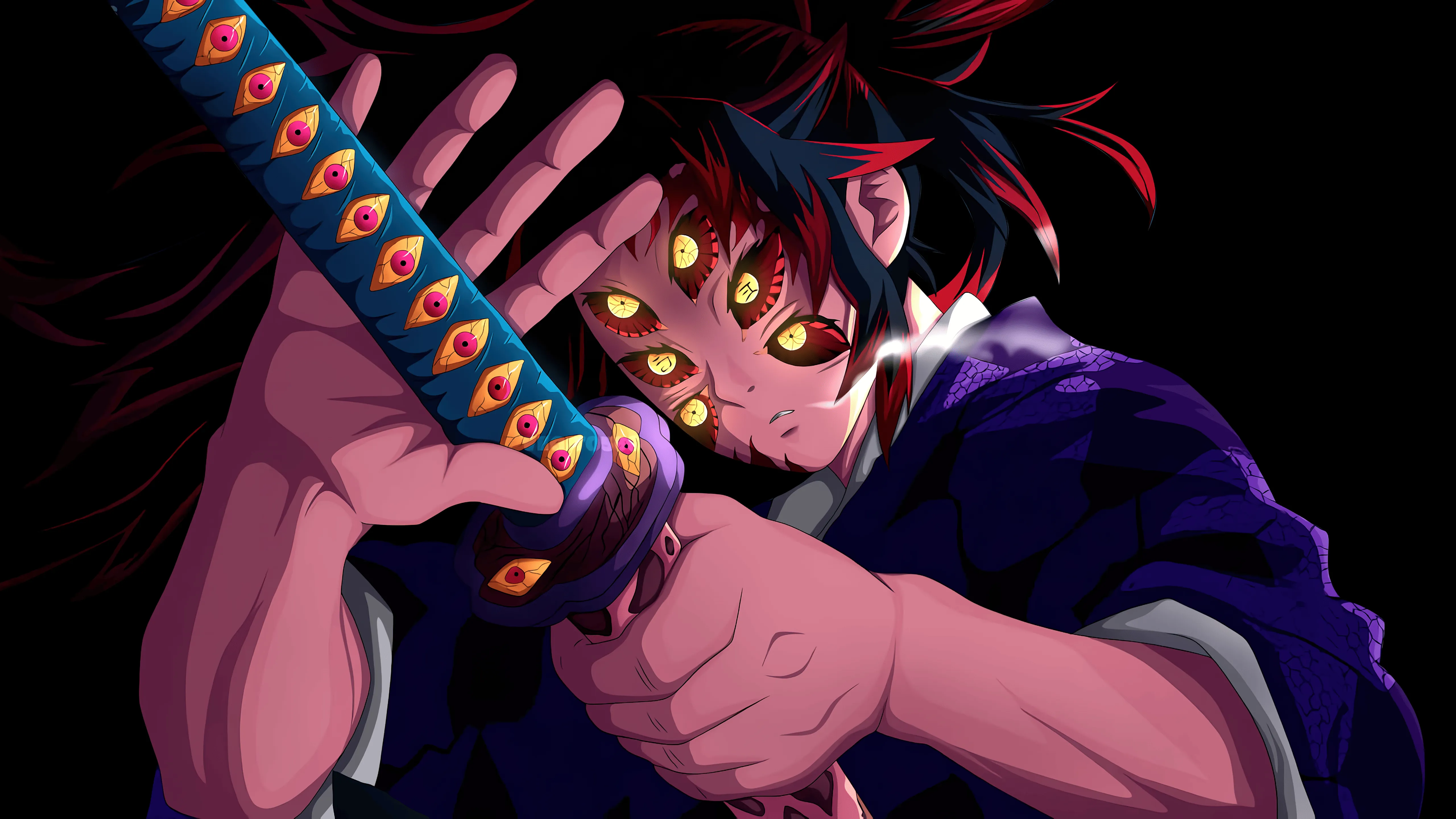 Kokushibo Wallpaper 4K, Demon Slayer: Kimetsu no Yaiba
