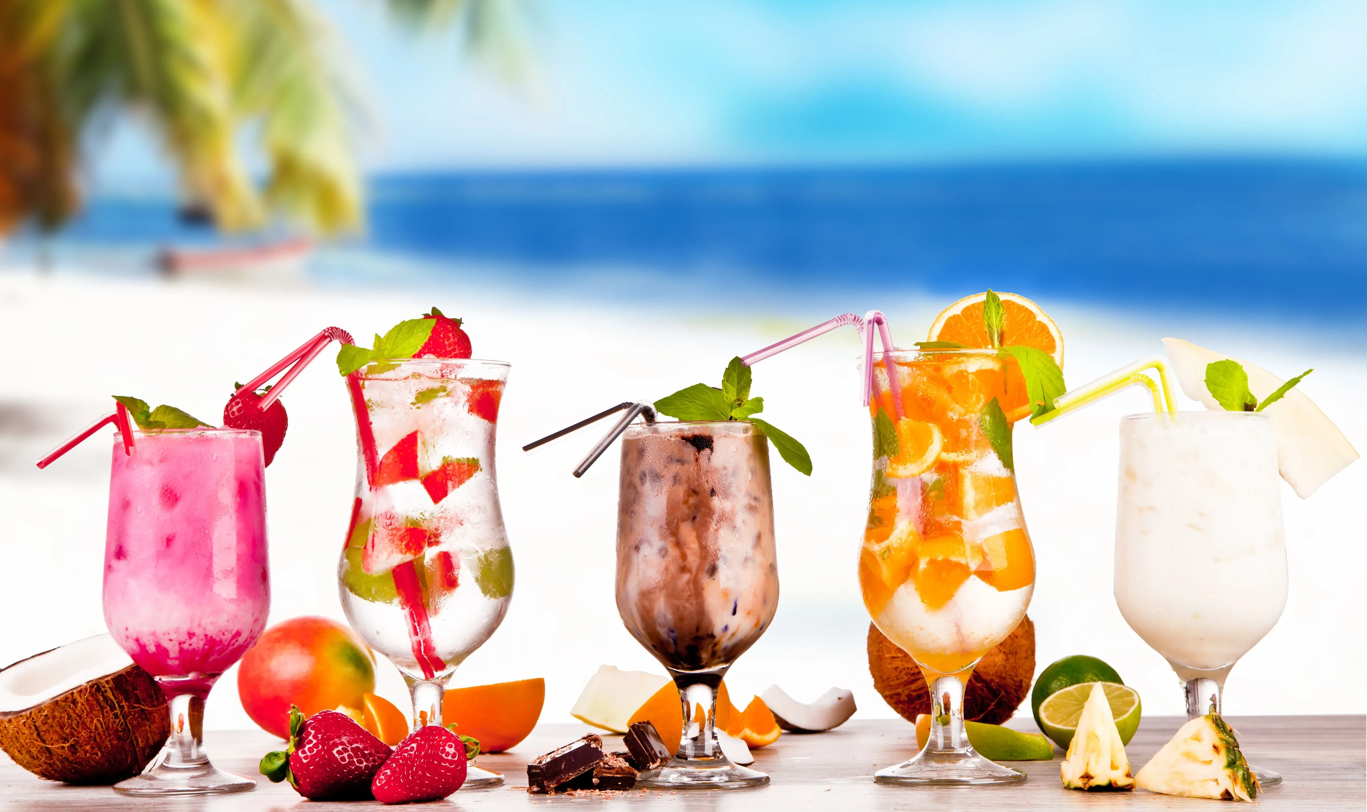 Wallpaper cocktail, summer, drink, beach, fresh, fruit, drink, tropical for mobile and desktop, section еда, resolution 4790x2844