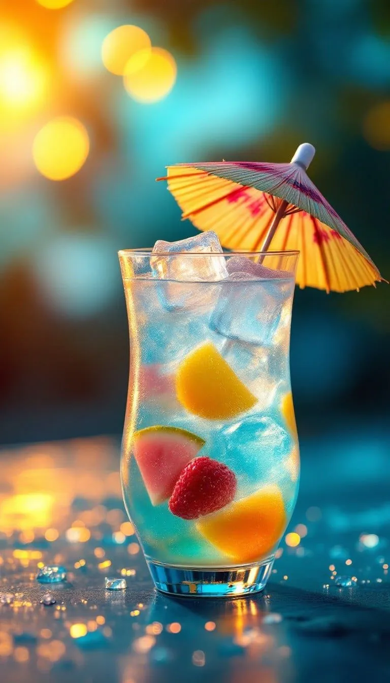 Free Tropical Paradise Cocktail Image, Umbrella, Refreshing