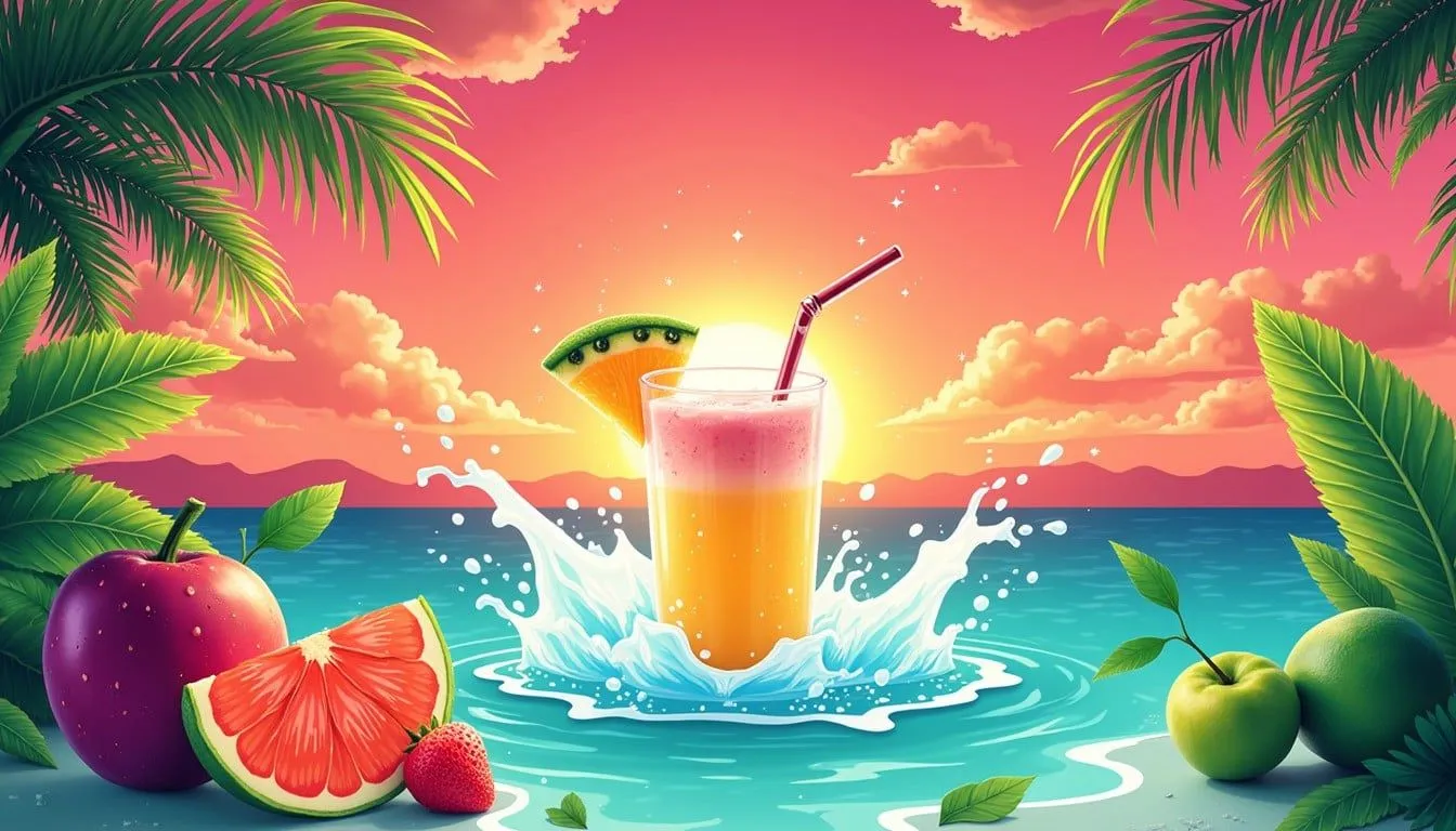 Free Tropical Drinks Paradise Image, Drinks, Summer