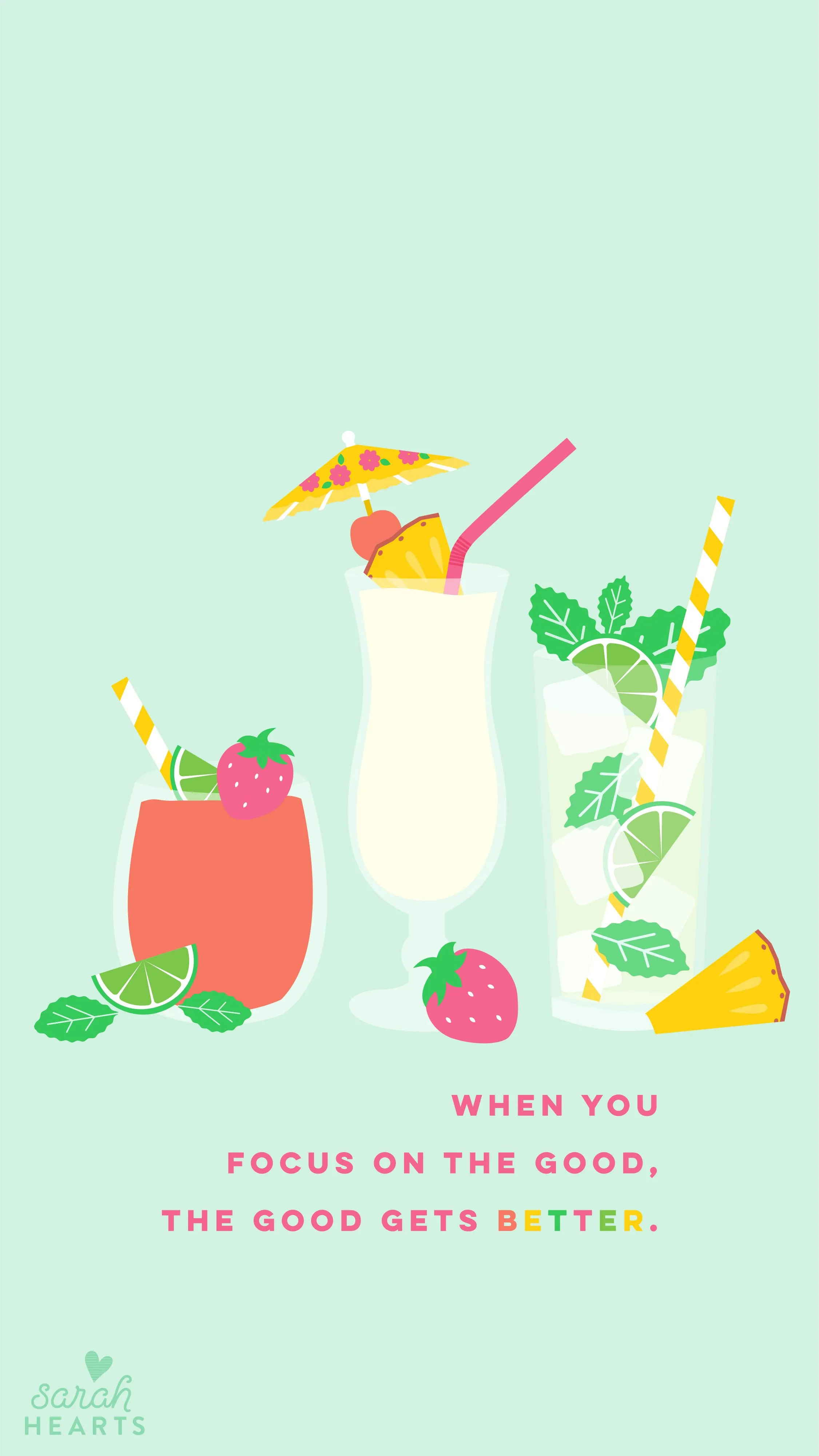 July 2019 Summer Drinks Calendar Wallpaper