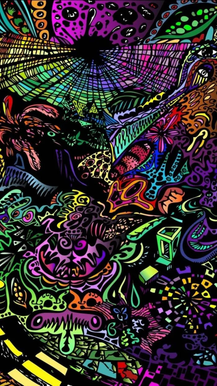 Download Dark Trippy Colorful Abstract Wallpaper