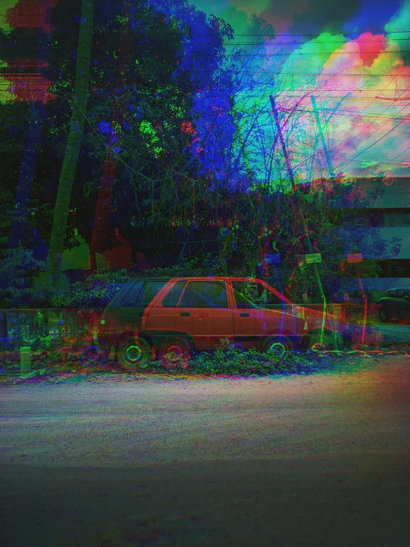 Trippy aesthetic, carros, colour, evening, glitch, gucci, india, psyc, red, HD phone wallpaper
