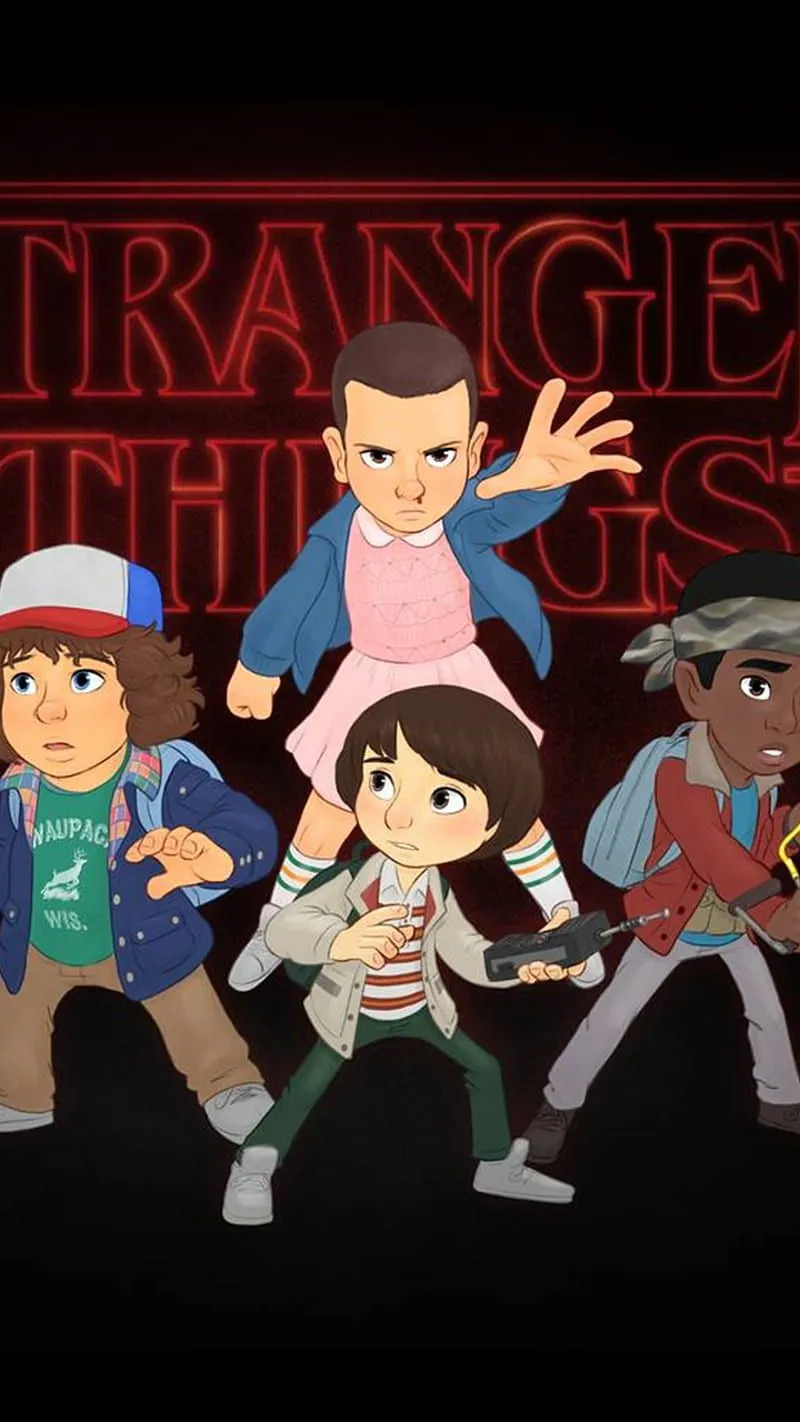 Stranger things, art, cute, friends, paint, serie, strangerthings, HD phone wallpaper