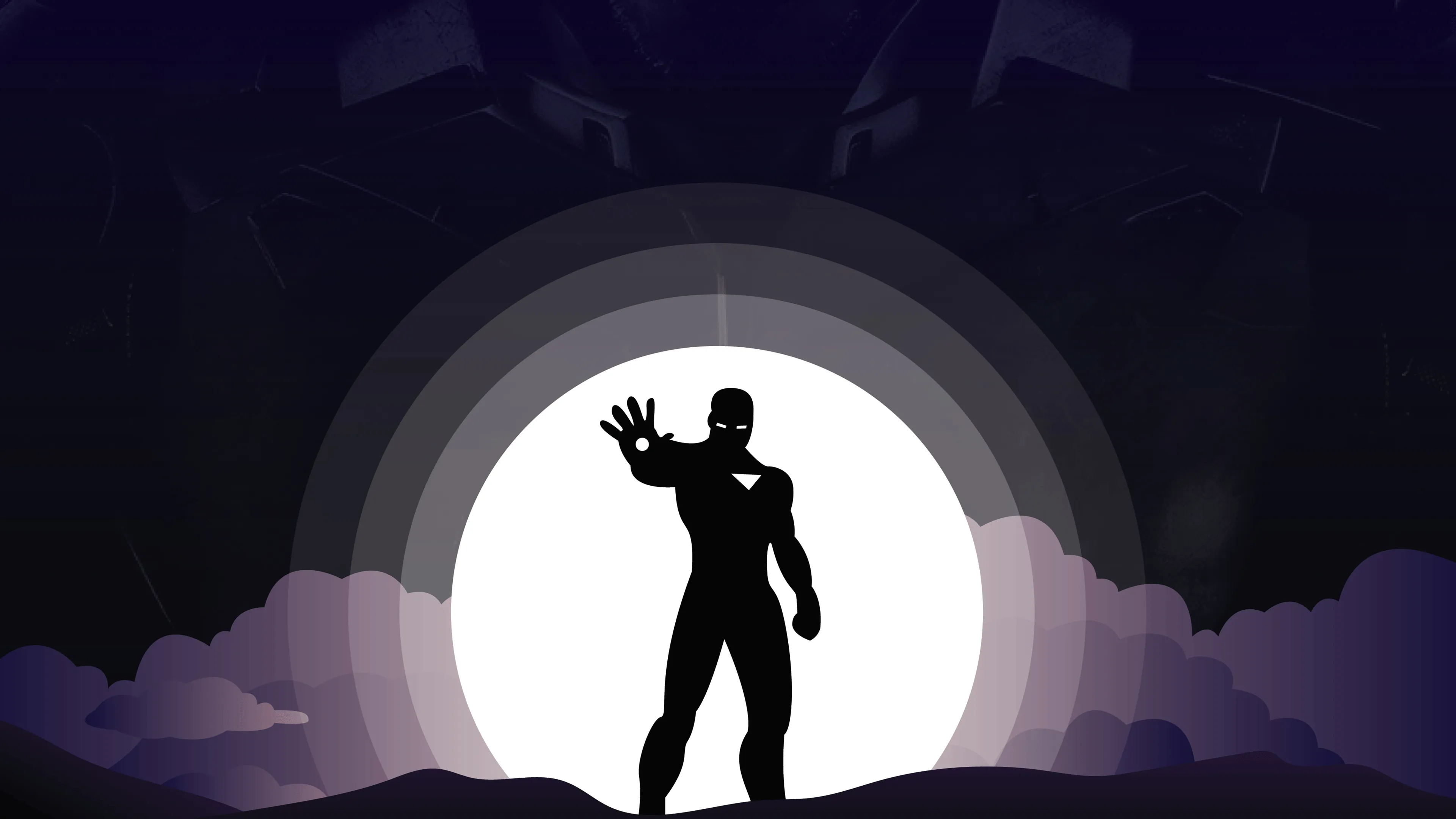 Iron Man Wallpaper 4K, Silhouette, Marvel Superheroes