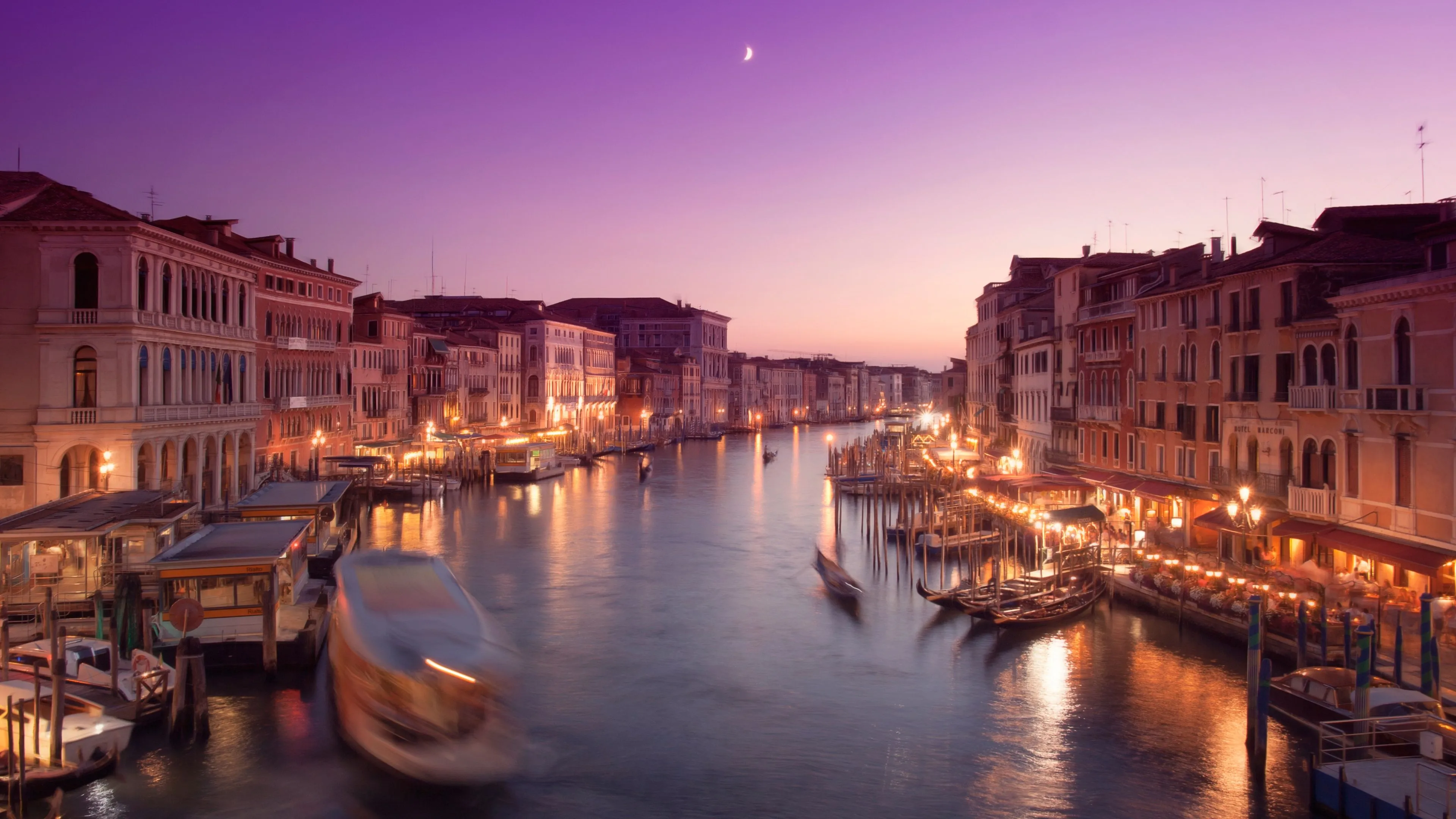 Venice city Wallpaper 4K, Cityscape, City lights