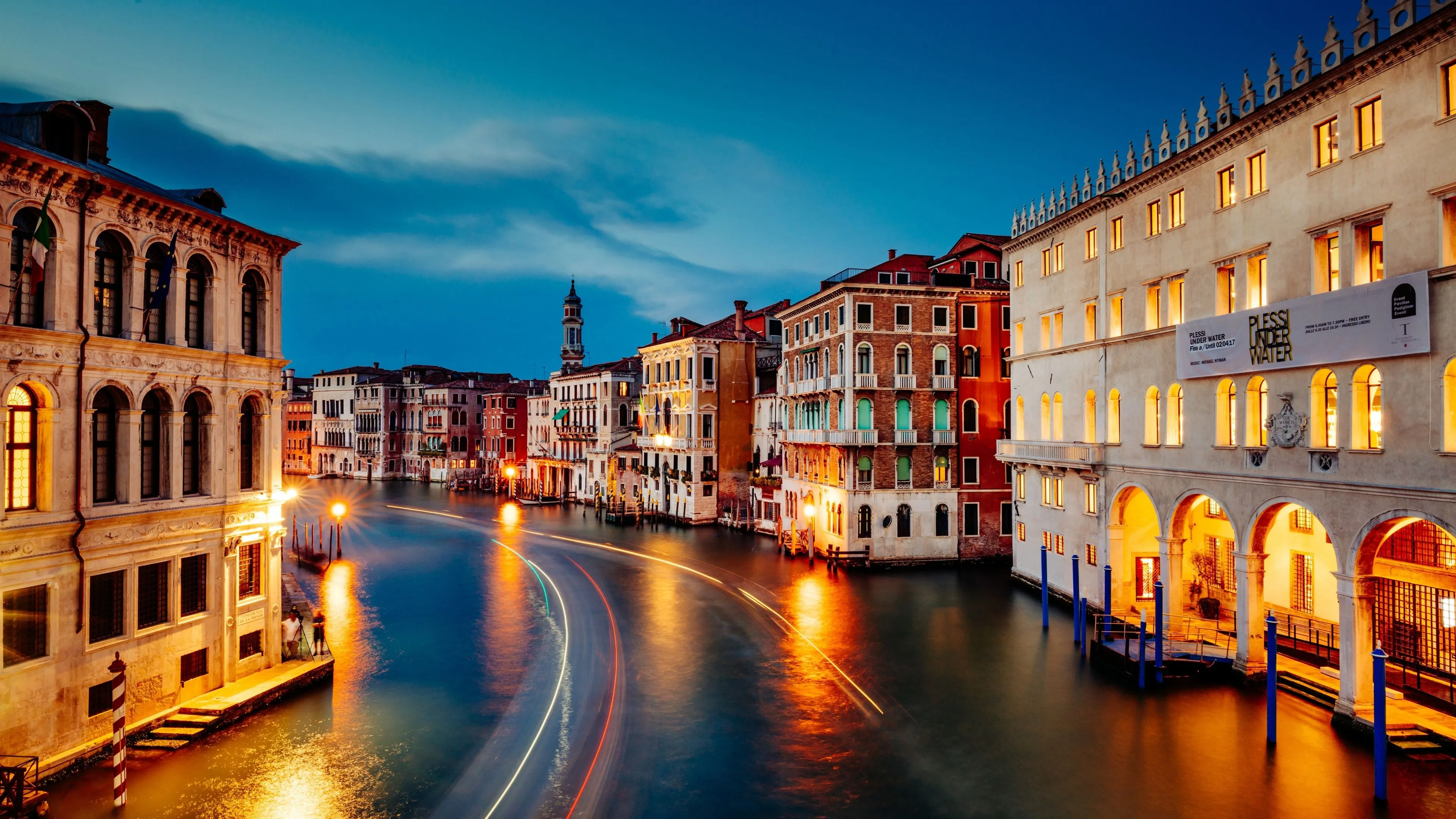Wallpaper Venice, Grand Canal, beautiful night, houses, lights, night, Italy 3840x2160 UHD 4K Picture, Image