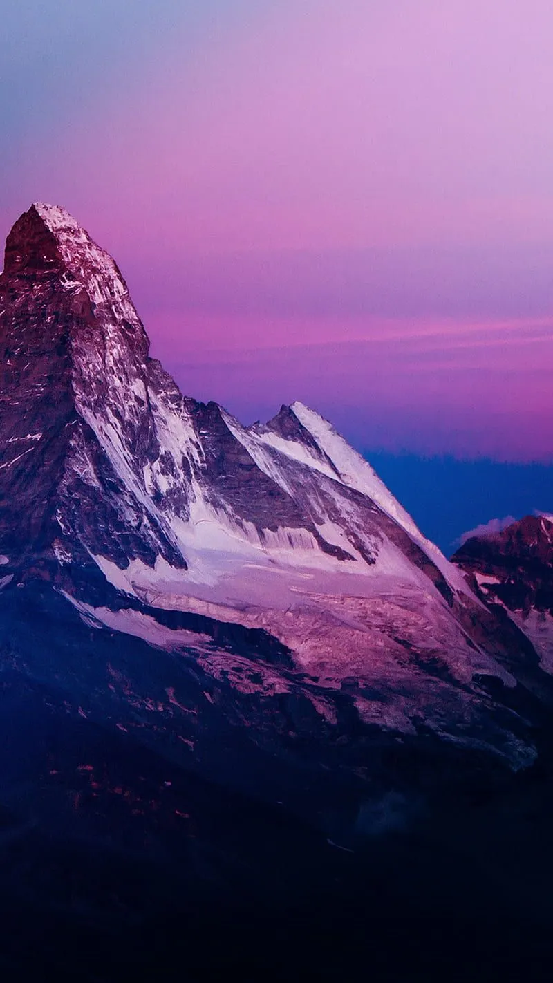 Purple Mountain, mountain, nature, galaxy, snowy, mountains, purple, HD phone wallpaper