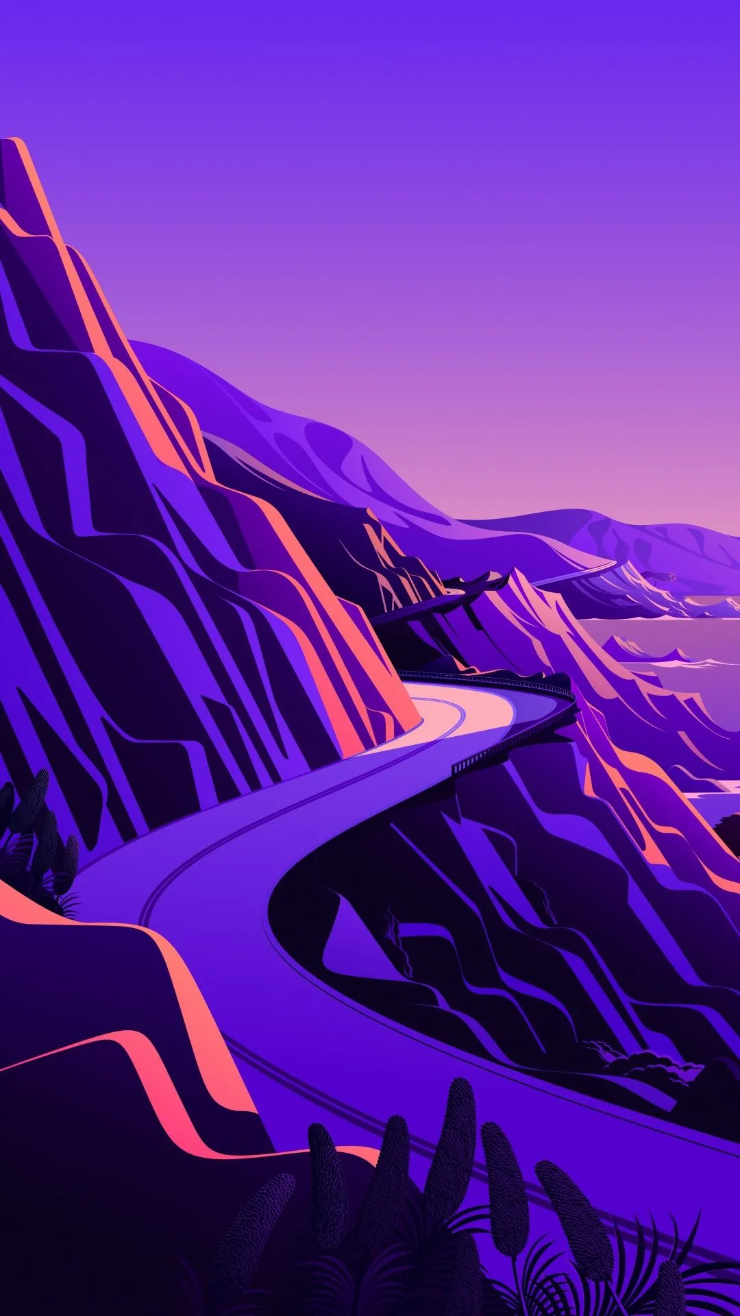 macOS Big Sur Wallpaper 4K, Coastline, Mountain pass, Road