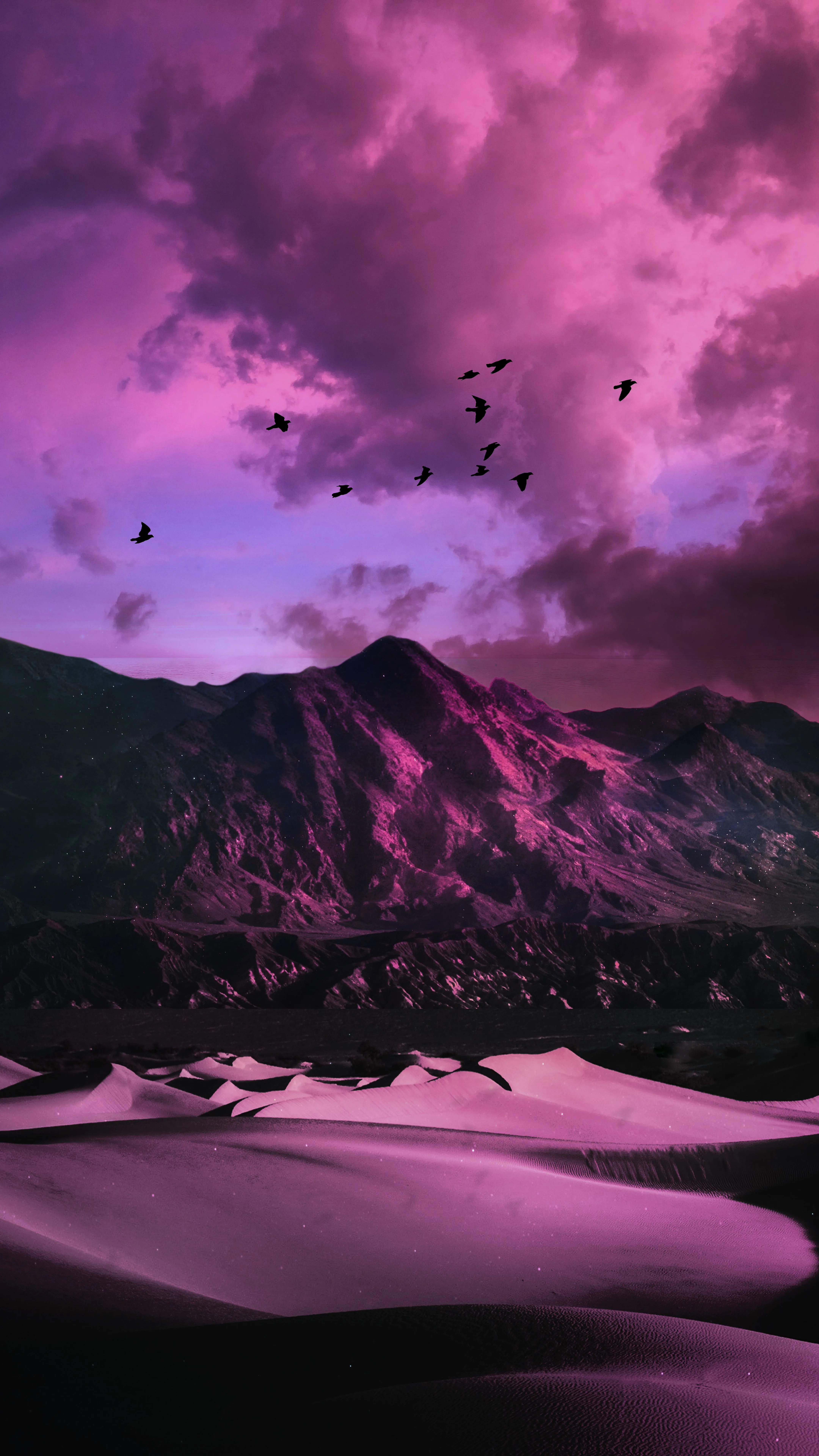 Wallpaper Cloud, Atmosphere, Mountain, Purple, Nature, Background Free Image