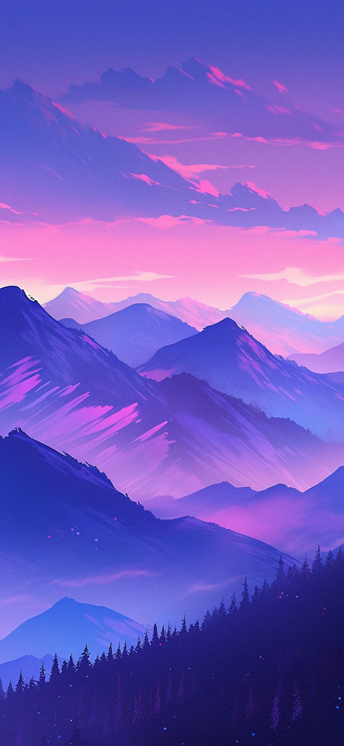 Purple Mountains & Clouds Wallpaper Purple Wallpaper