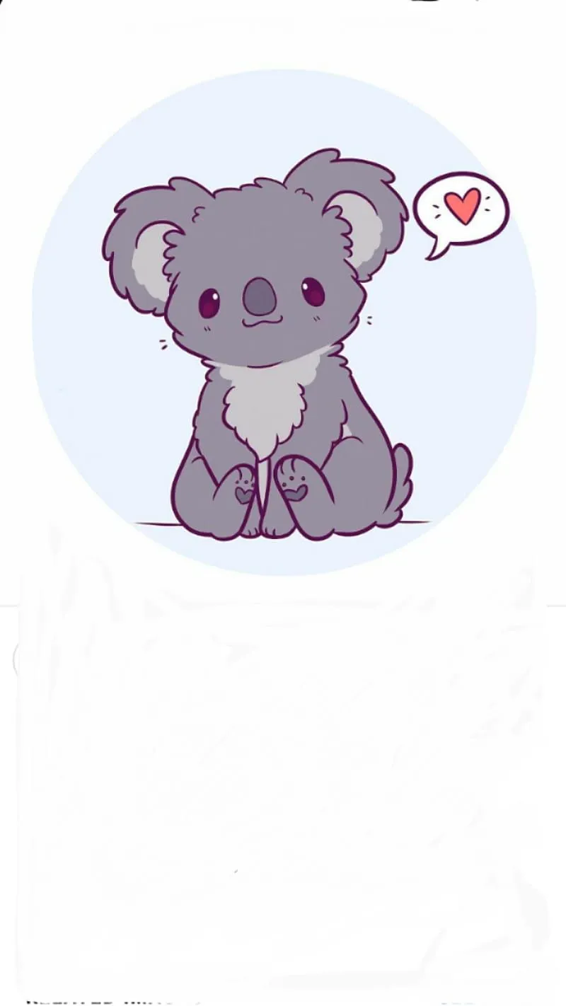 Cute koala, animal, animals, cartoon, cute, drawing, gris, koala, wild, HD phone wallpaper