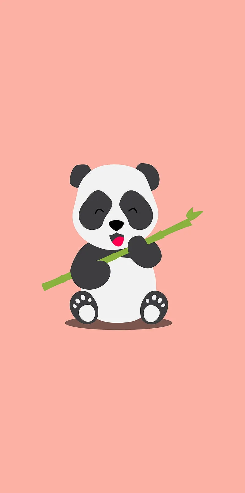Panda, animal, cheerful, cute, hello, little, minimal, themes, HD phone wallpaper