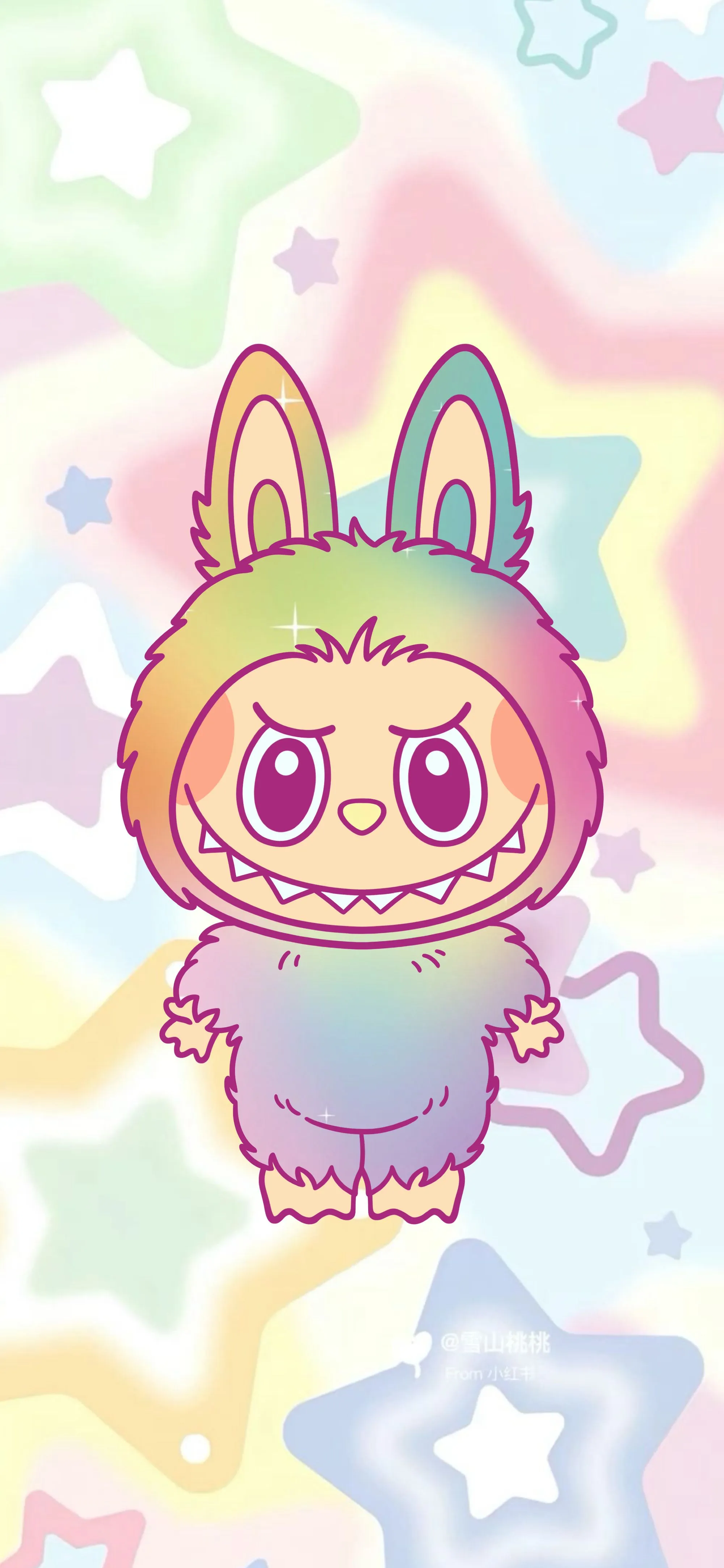 Rainbow Pastel Labubu Doll Wallpaper Toy Wallpaper HD