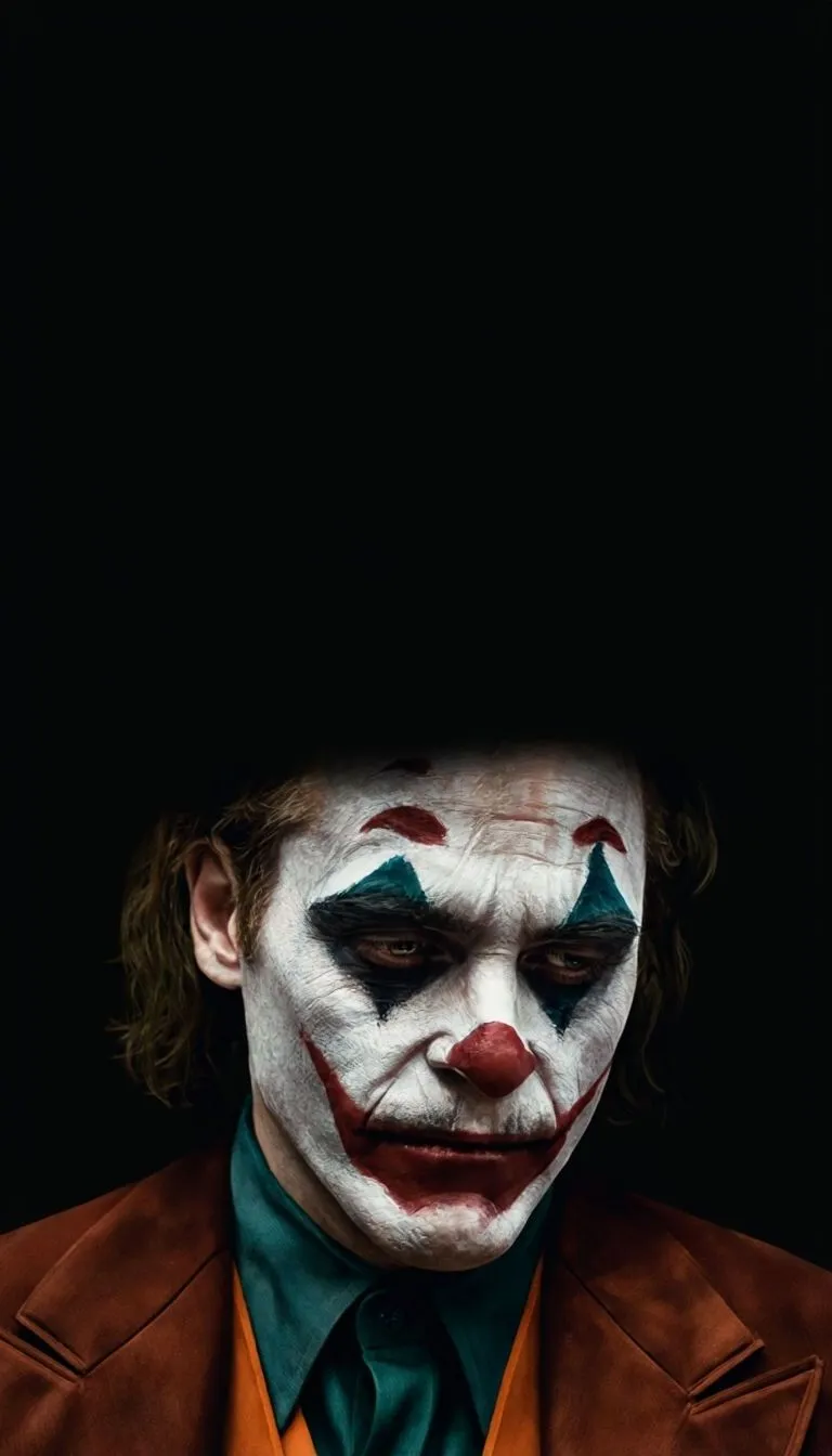Introspective Joaquin Phoenix as Joker Portrait in Dark Colors Mobile Wallpaper