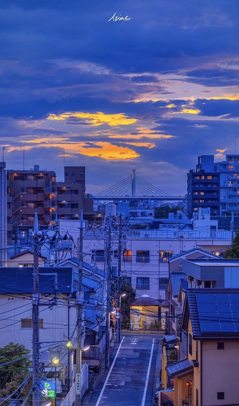 娜娜。 on ☁️。. Scenery, Sky aesthetic, Landscape, Japan Suburbs, HD phone wallpaper