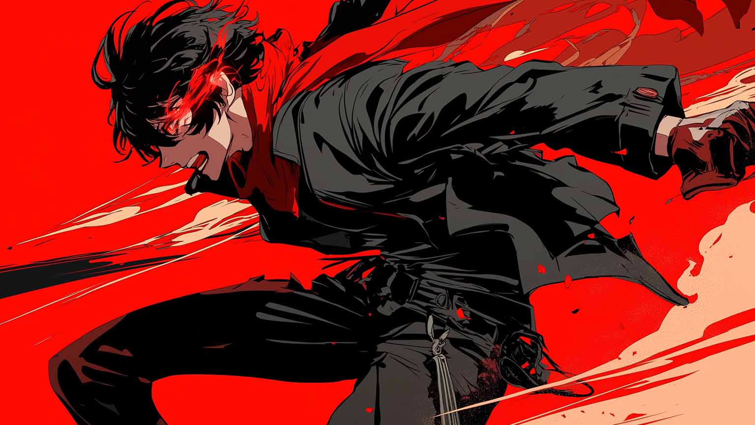 Anime Man Red Rage Desktop Wallpaper Man Wallpaper