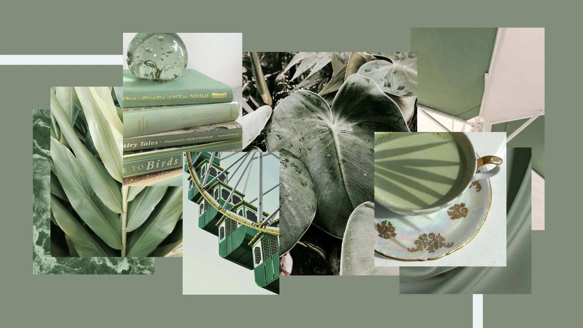 Download Olive Greenaesthetic Desktop Cool Collage Wallpaper