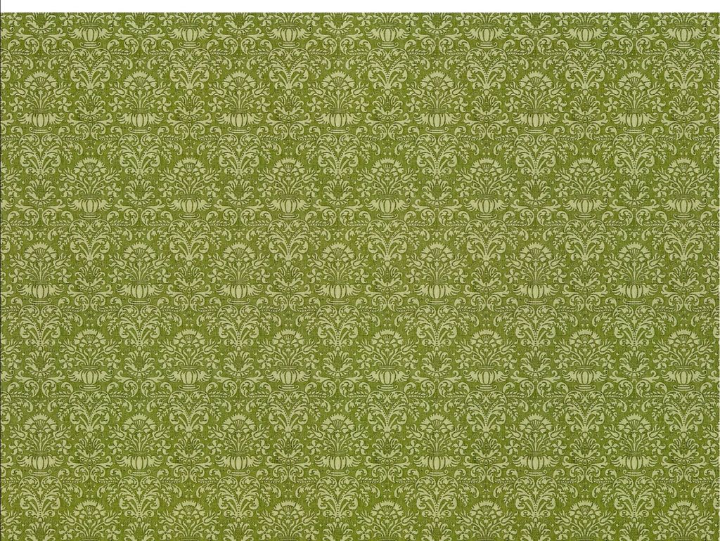 Dollhouse Wallpaper Damask Olive Green Victorian 1:12 Scale Itsy Bitsy