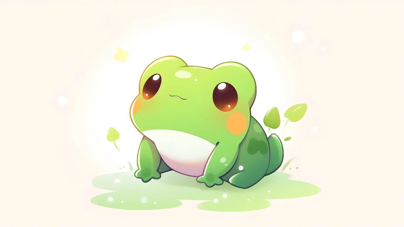 Cute Green Frog Beige Desktop Wallpaper Toad Wallpaper 4k