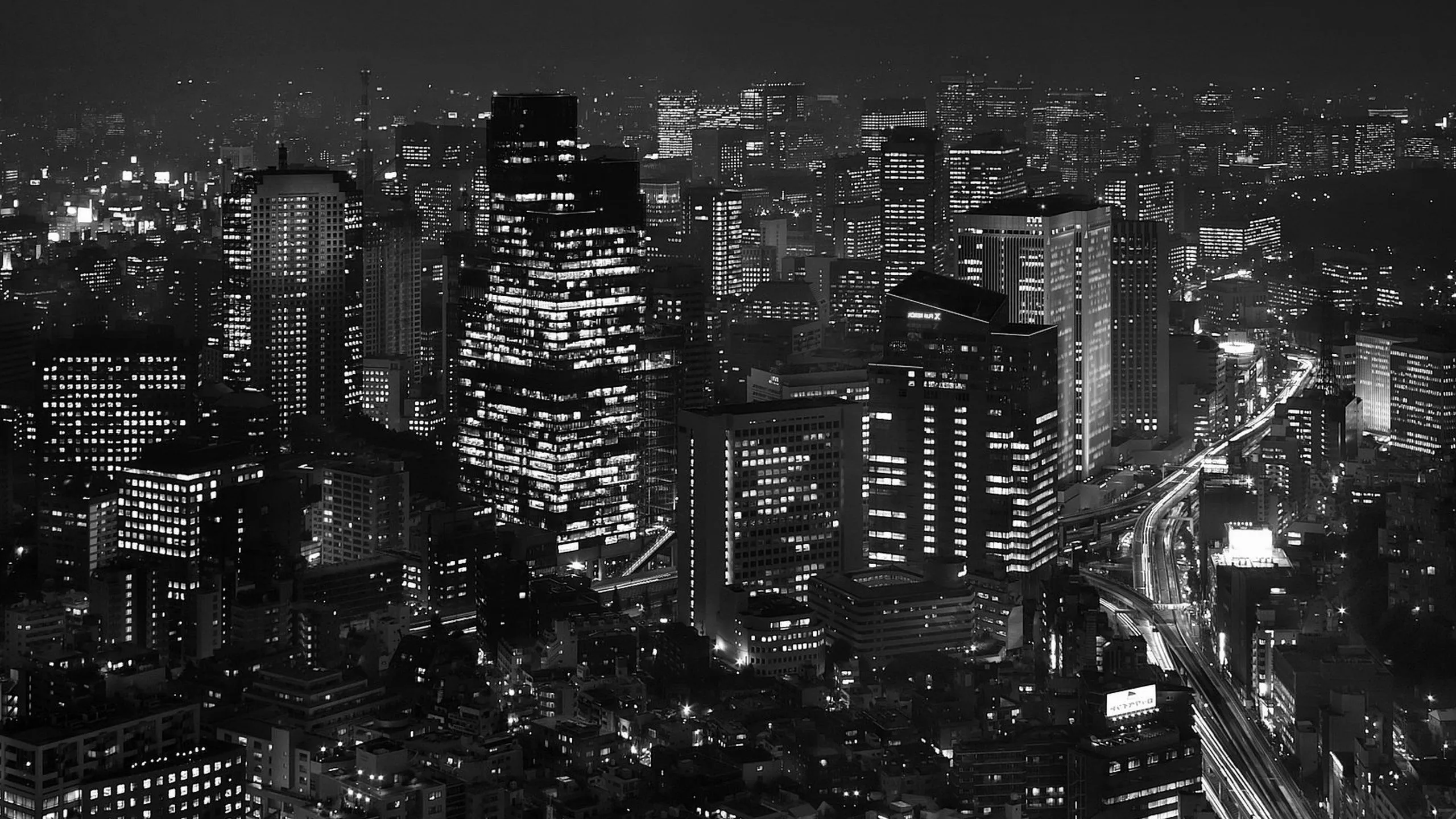 Wallpaper Grayscale Photo of City Buildings, Background Free Image
