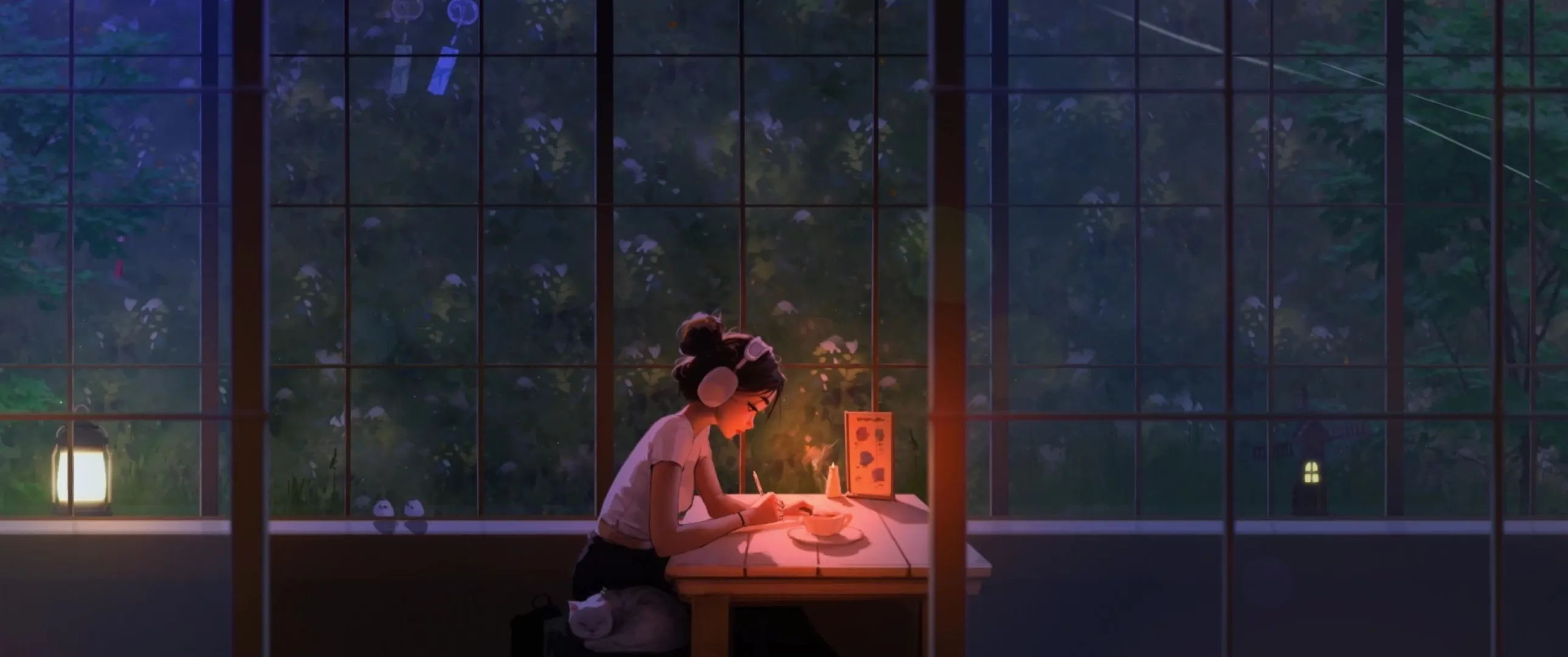 A Cozy Lo Fi Night For Study Live Wallpaper