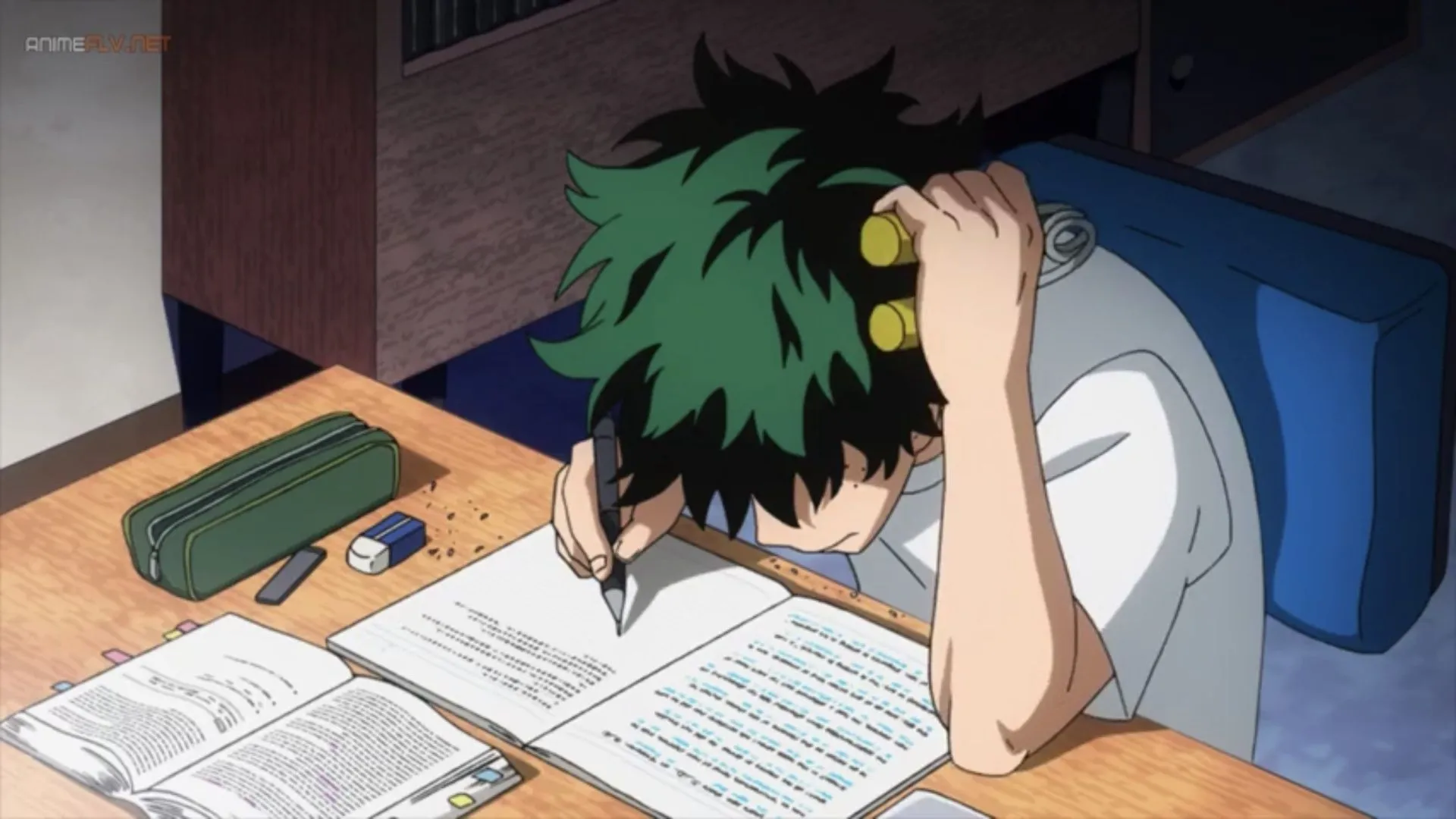 Best Anime Boy Studying Wallpaper For Desktop, PC, Laptop, Computer [ 4k, HD ]