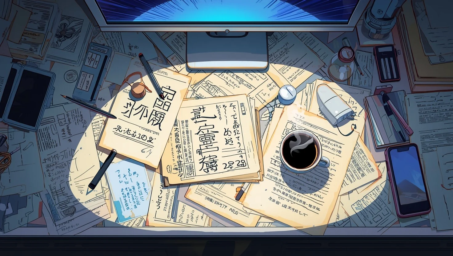 Free Minimalist Anime Workspace Image, Manga, Workspace
