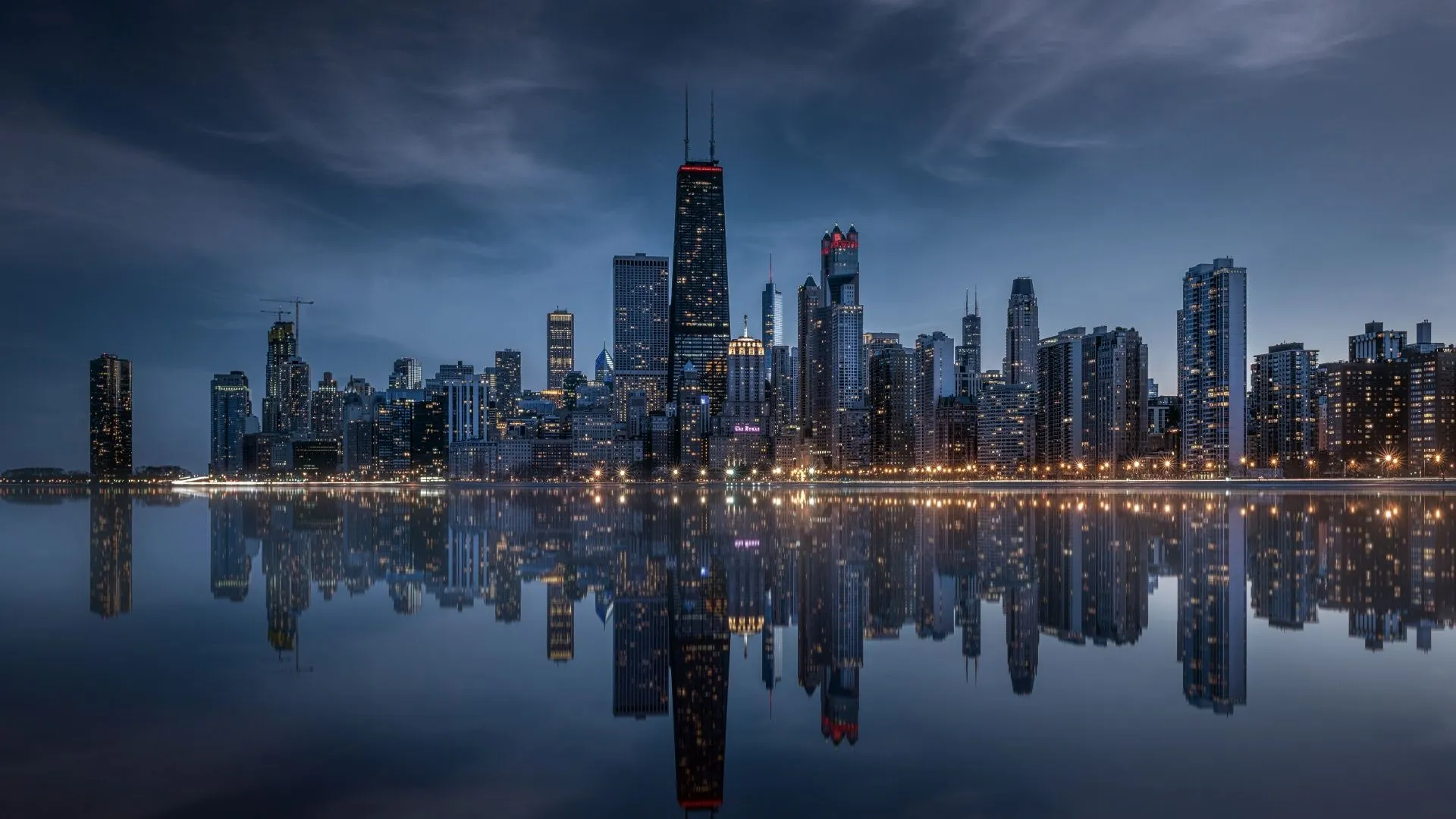 Chicago Wallpaper 4K, Night City, Skyline, Cityscape