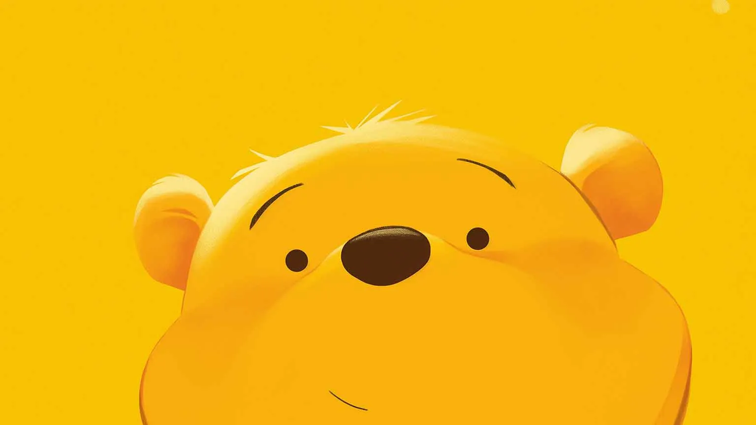 Winnie the Pooh Face Yellow Desktop Wallpaper