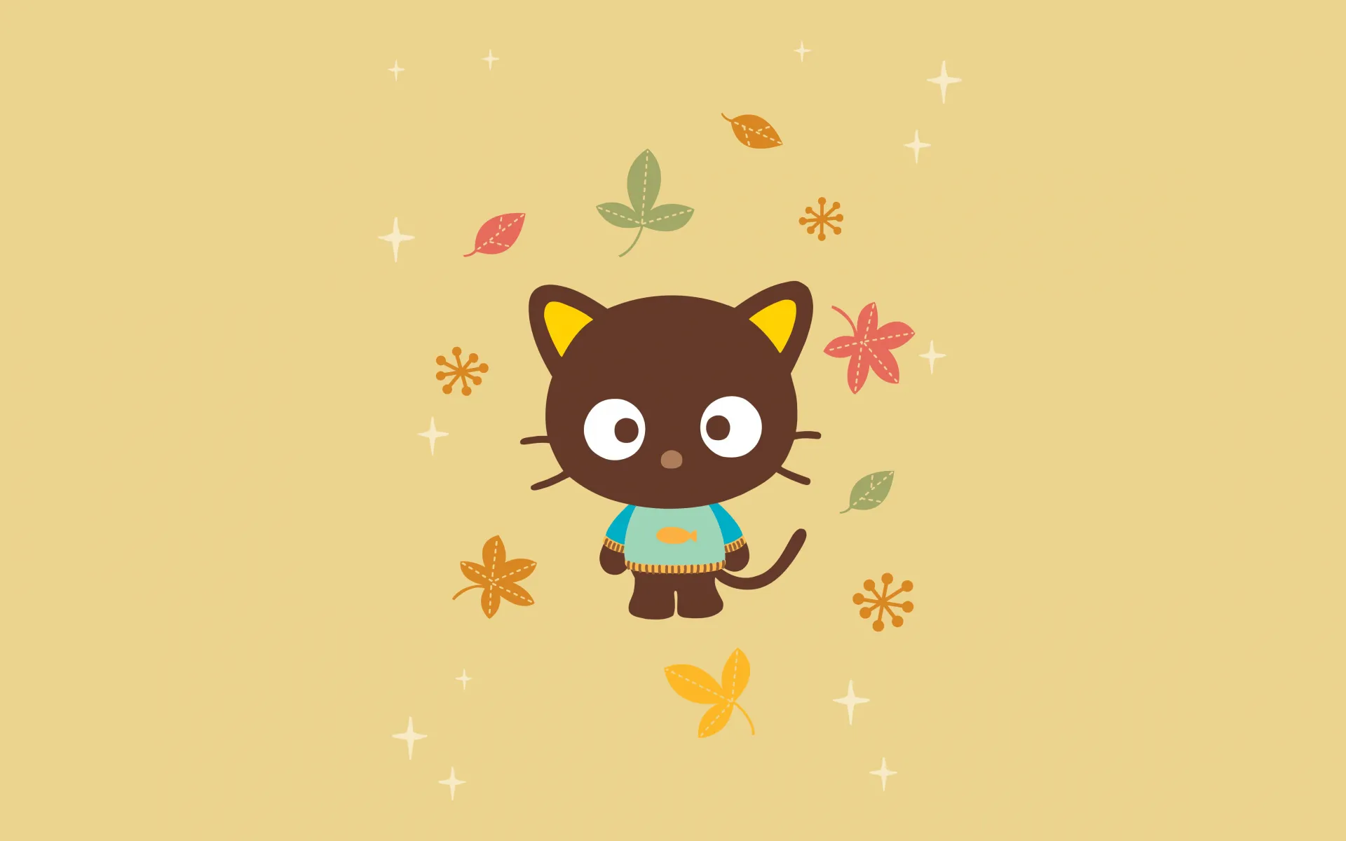 Sanrio Wallpaper 4K, Chococat, Pastel yellow, 5K