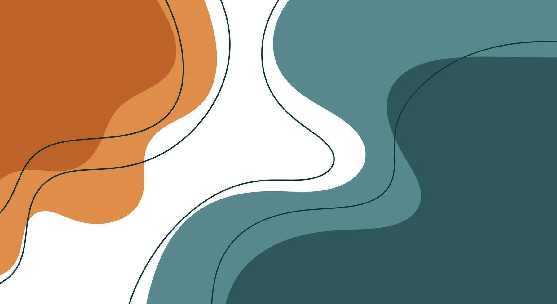 Stunning abstract background with organic shapes in teal and orange ideal for modern designs