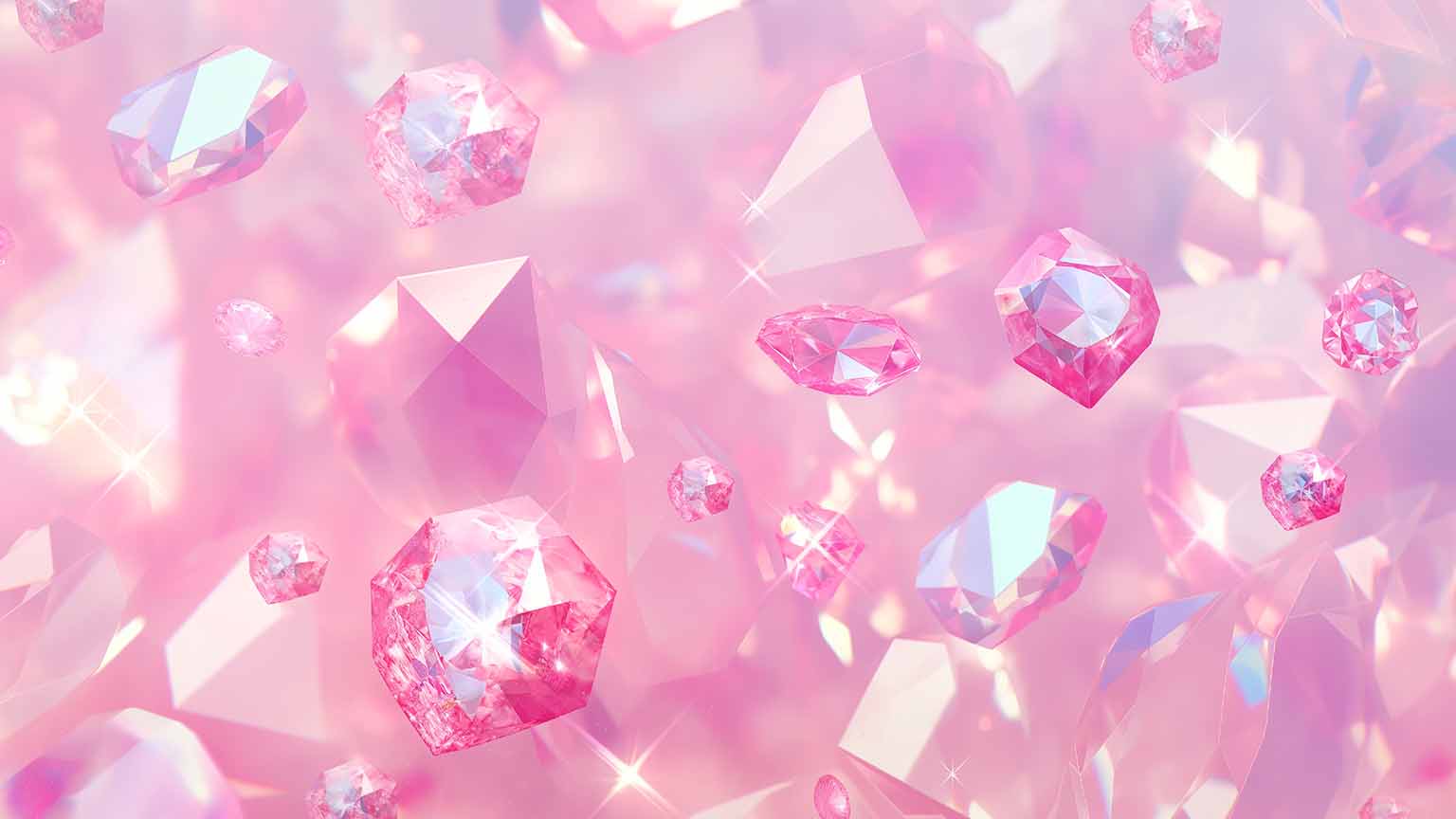 Pink Crystals Light Shine Desktop Wallpaper