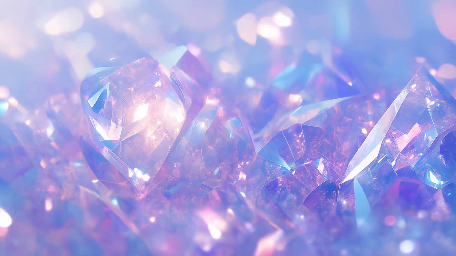 Free Iridescent Crystals with Light Shine Desktop Wallpaper in 4K