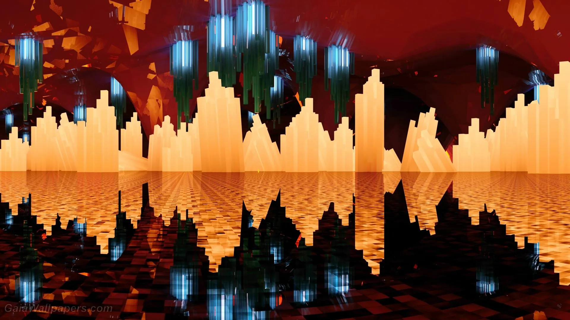 Incandescent energy crystals in the magic cave wallpaper 1920x1080 Desktop Wallpaper