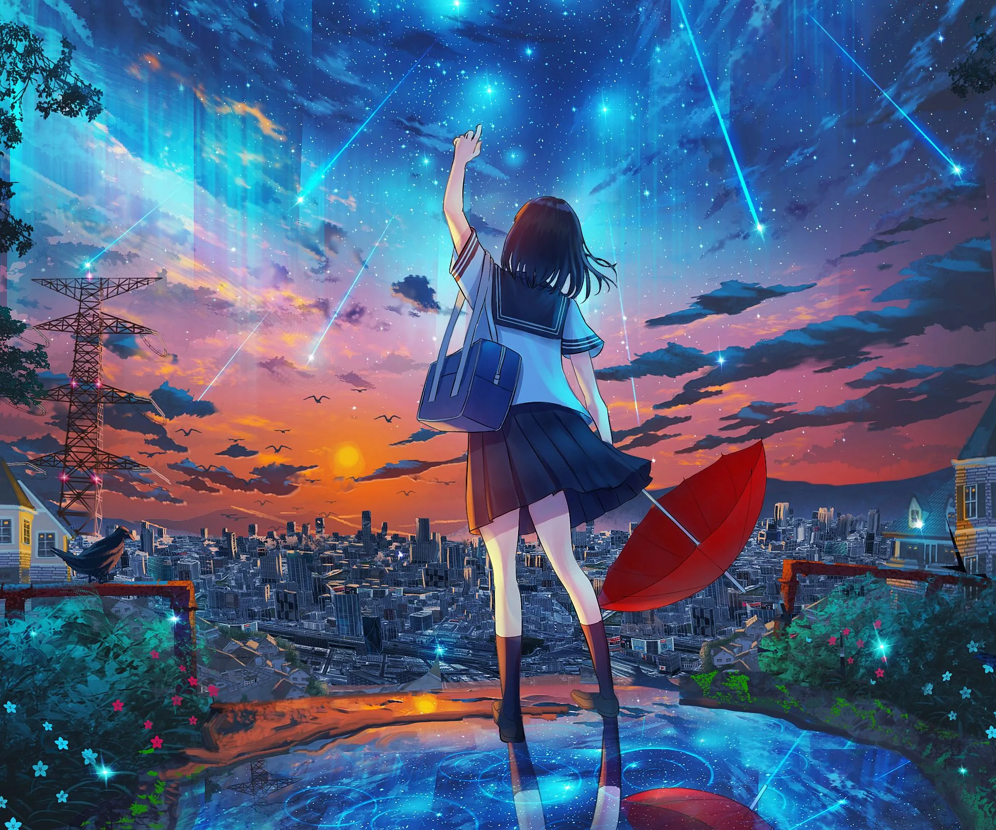 Anime Girl HD Night Fun Wallpaper, HD Artist 4K Wallpaper, Image and Background