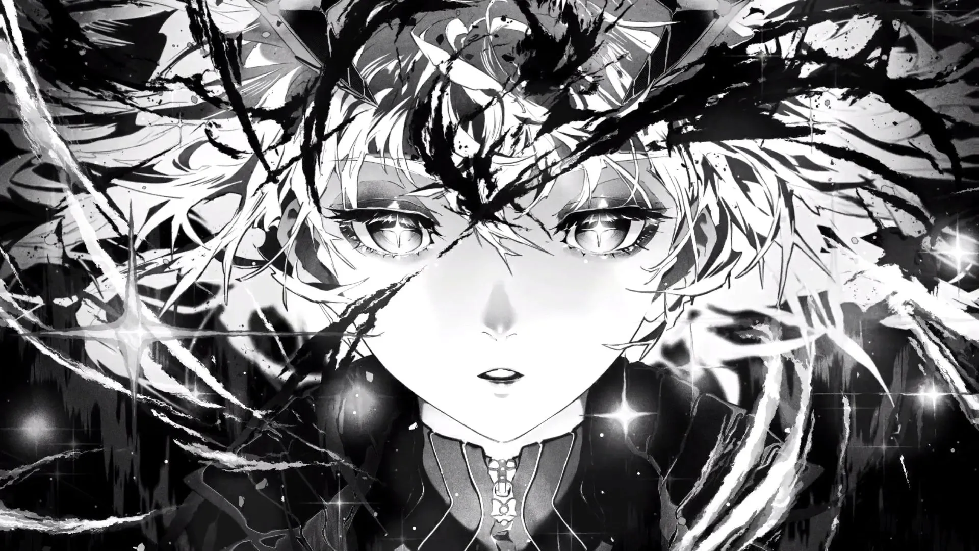 Anime Girl Queen Of Darkness Monochrome Live Wallpaper