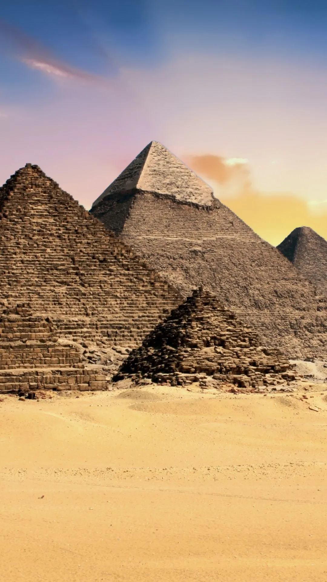Egyptian Pyramids Wallpaper 4K, Sunset
