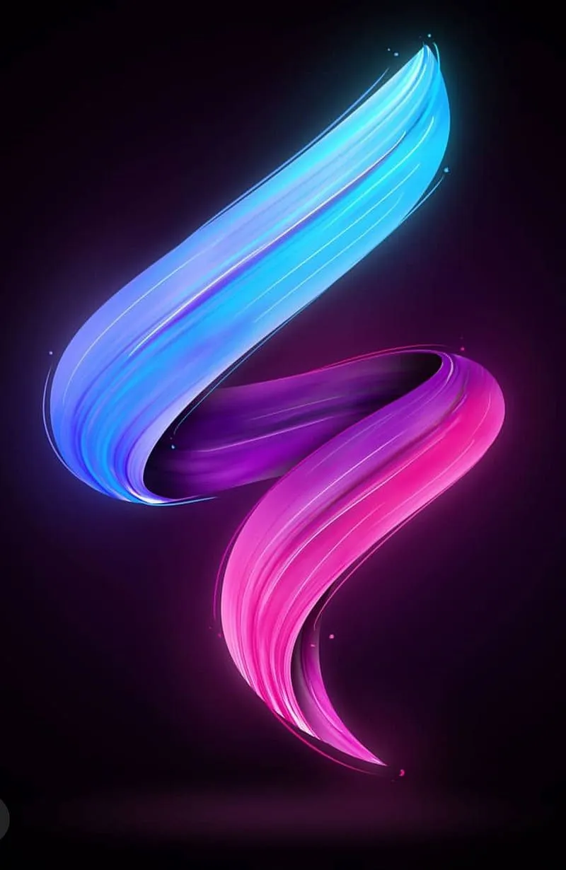 Squiggle, black, blue, paint, pink, waves, HD phone wallpaper